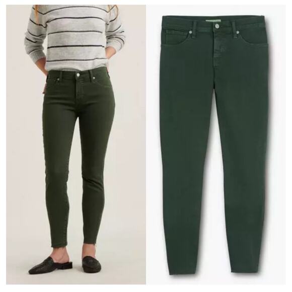 Lucky Brand Olive Green Mid Rise Ava Crop Jeans Women’s Size 4 / 27 Frayed Hem - Picture 1 of 13